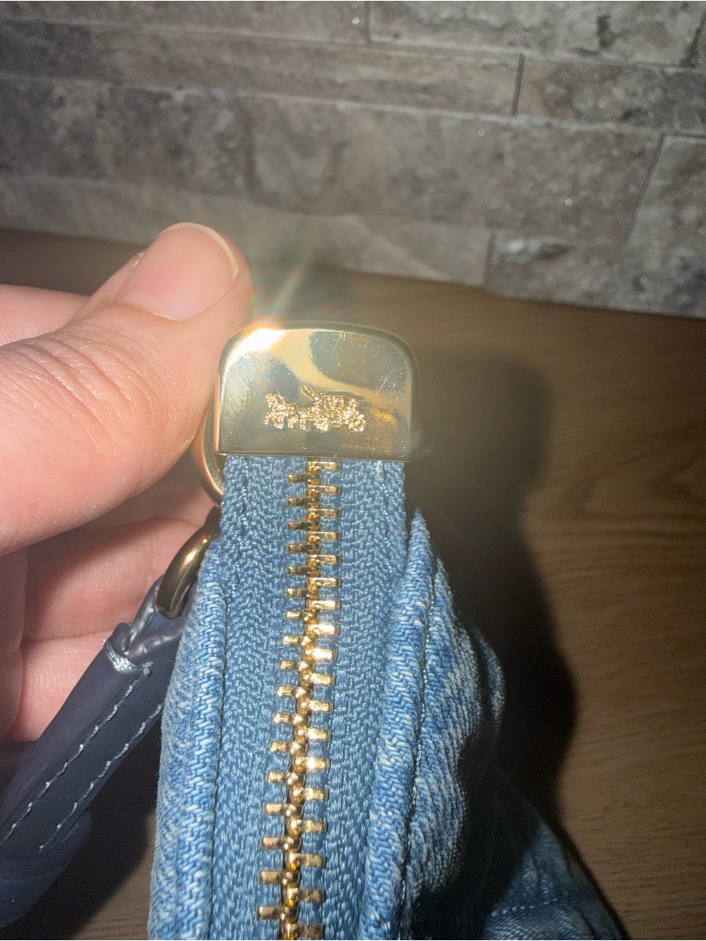 Coach Denim Caitlin Quilted Shoulder Bag - Picture 5 of 11
